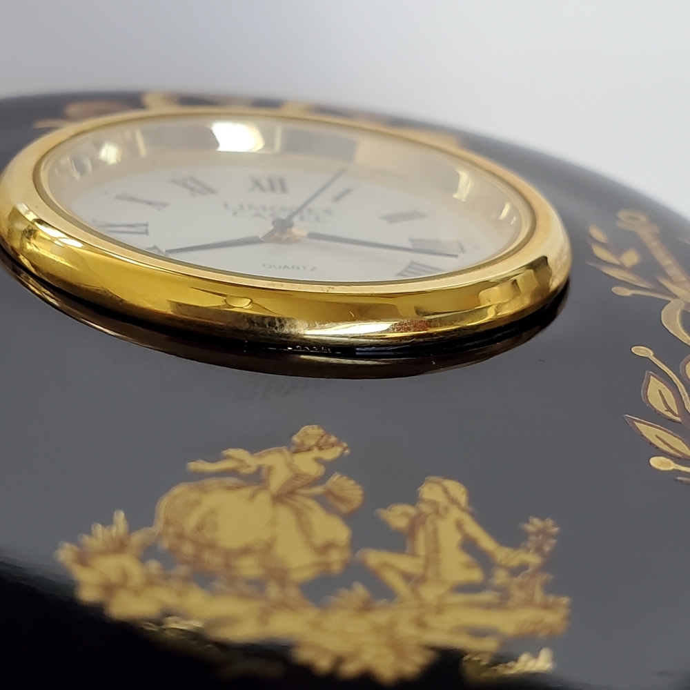 Vintage Rare Limoges 22K Gold Mini Clock Decor - Picture 9 of 16